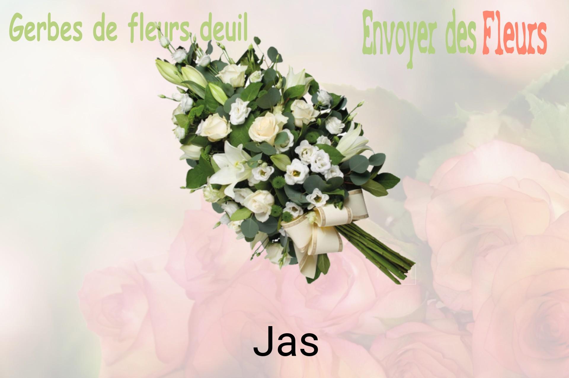 Gerbe de fleurs de deuil livrée à Jas